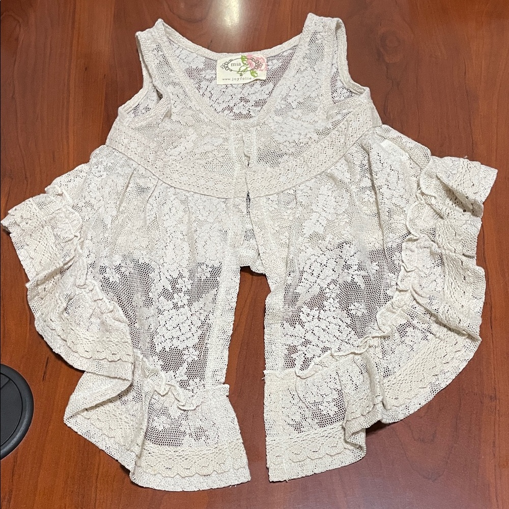 Mia Joy Boho Lace Vest Top Size 2T NWOT